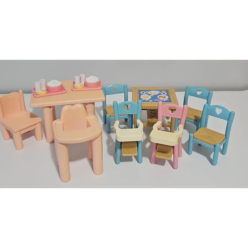 Vintage Fisher Price 90s Loving Family Doll House Furniture Pool Van Dog Cat